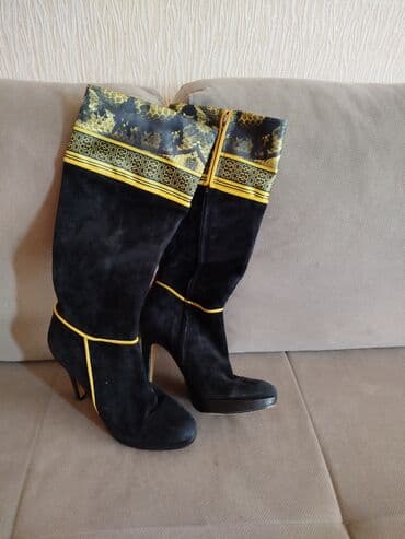 qizil uzukler qadin ucun: Çəkmə, Massimo Dutti, Ölçü: 38, rəng - Qara, Yeni — 1