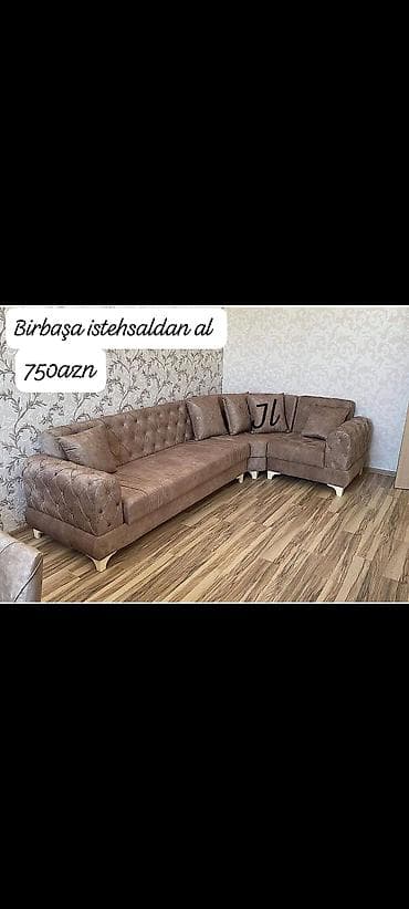 krep parca: Künc divan – birbaşa istehsaldan - Model: L formalı künc divan - — 1