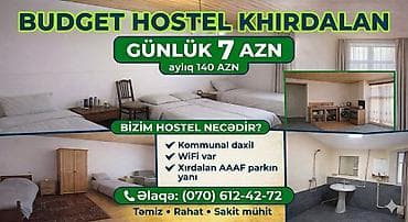 tap az ecemide satilan evler: HOSTEL/GÜNDƏLİK EV. Ailəyə verilmir, ancaq kişilər(tələbələr, işləyən — 3