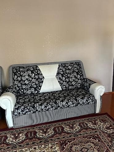 termo mebel: Qonaq otağı mebel dəsti - Divan və 2 ədəd kreslo: Qara-ağ rəng — 2