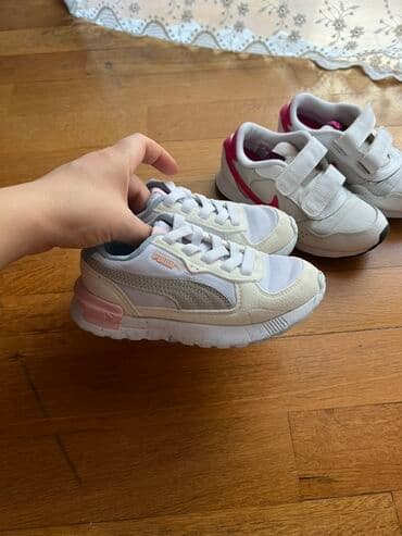 детские замшевые кеды: Uşaq idman ayaqqabıları – 2 cüt 1) Nike uşaq krossovkası - Rəng: ağ — 2