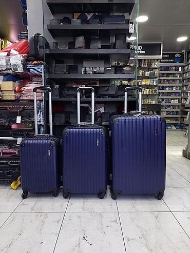 Sərt korpuslu çamadan dəsti – 3 ölçü, tünd göy rəng - Material