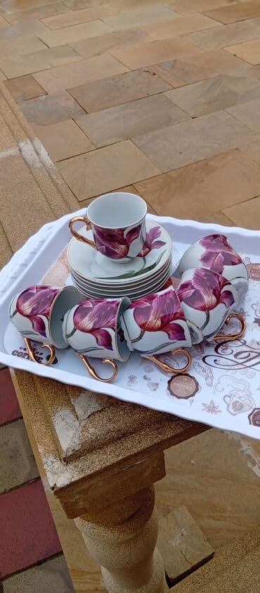 trussardi donna 100ml qiymeti: Fincan dəsti – 6 nəfərlik kofe üçün - Material: nazik porselen - Rəng — 1