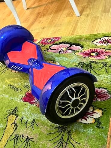 hoverbord: Hovərbord / Gyroskuter - Rəng: parlaq mavi gövdə, qırmızı sürüşməyə — 2