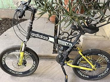 Adidas markalı katlanabilir dağ velosipedi - Rəng: qara/sarı, çərçivə