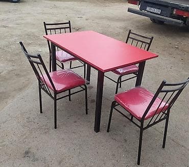 masa restoran: Stullar ilə, Düz masa — 3
