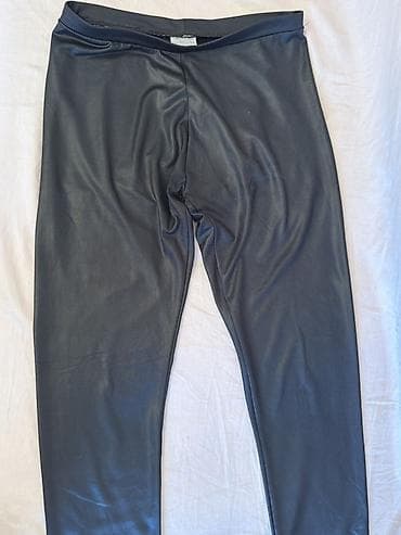 deri plas: Zara Girls kolleksiyasından qara rəngli, dəri effekti olan leggings — 2