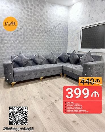 Divanlar: Künc divan, Açılan, Bazalı, Parça, Şəhərdaxili pulsuz çatdırılma — 1