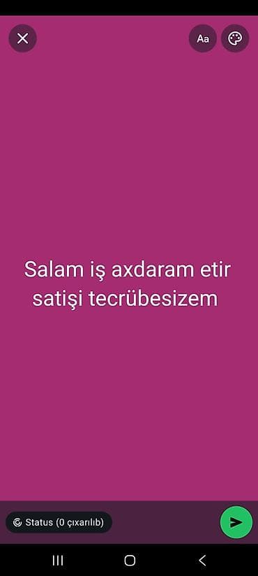 Xidmət: Ətir satışında iş axtarıram Məzmun: - Ətir və ətir