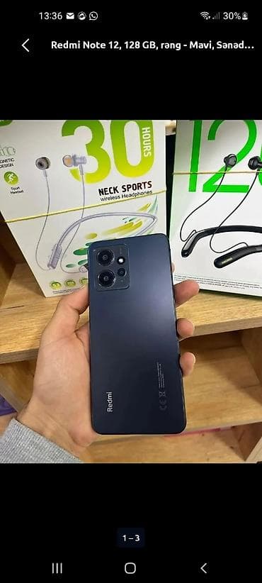 Redmi Note 12, 128 GB, rəng - Mavi, İki sim kartlı