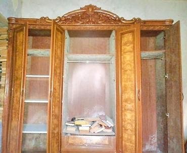 2el dolablar: İşlənmiş, 6 qapı, Güzgülü, Qəhvəyi, Taxta, Açılan, Düz dolab — 1