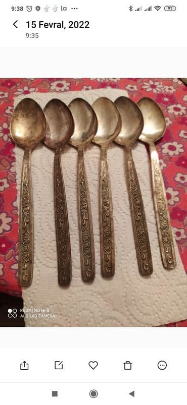 Əntiq vazalar: Mexior çay, desert qaşıq,vilka, limon vilkası, kofe qaşiqi və — 2