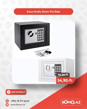 🔥 Kassa Kodlu Dəmir Pul Qabı ✅ Brend: No Brand ✅ Rəng: Qara, ağ ✅