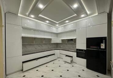 стеклянные перегородки в ванную комнату: Sifarişlə mətbəx dəsti, Özü çəkən petlələr, MDF, Kredit yoxdur, Pulsuz çatdırılma — 2