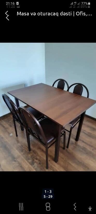 lavaş sexi: Qonaq otağı üçün, Yeni, Açılan, Dördbucaq masa, 2 stul — 2