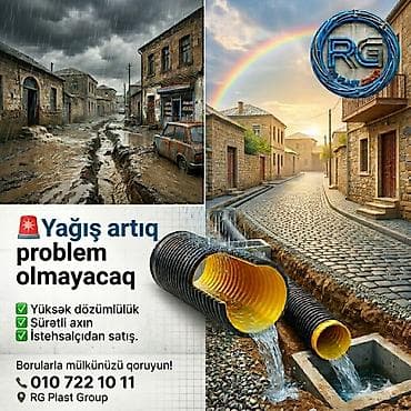 qapi plastik: Kanalizasiya borusu, Qofralı, Plastik, 2 mm, Yeni — 1