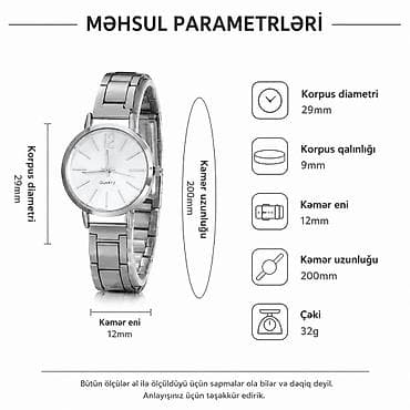 Yeni, Qol saatı, Quartz, rəng - Gümüşü — 2