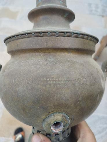 samovar 10 litr: Antik mis samovar (kömürlə işləyən) - Material: tam mis/kahsdan — 4