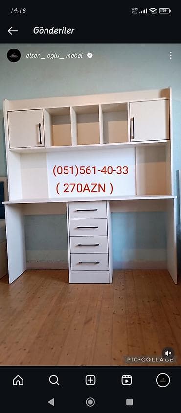 Sifarişlə ev mebeli: Düz masa, Stulsuz, Polkalı, Siyirməli, Rusiya, Mat laminat — 2