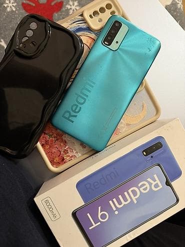 redmi ucuz telefon: Redmi 9T, 128 GB, rəng - Yaşıl, Barmaq izi — 2