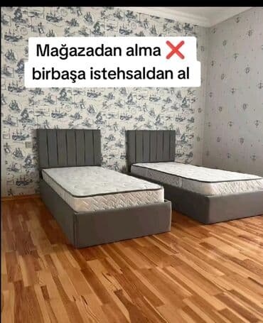 Masalar və oturacaqlar: Yeni, İkinəfərlik çarpayı, Bazalı, Matras ilə, Siyirməsiz, Azərbaycan — 4