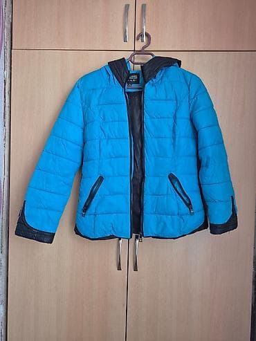 Uşaq üçün kapüşonlu qış/küləkkeçirməz gödəkçə - Rəng: parlaq mavi