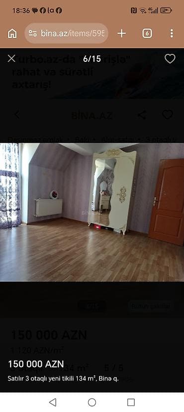 binə qəsəbəsində evlərin satışı: 3 otaqlı, Yeni tikili, 134 kv. m — 6
