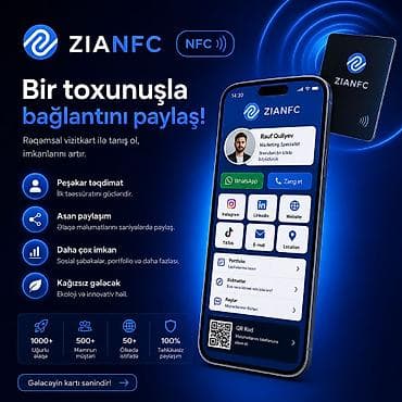 Biznes üçün program təminatı: NFC texnologiyası ilə bir toxunuşda bütün əlaqələr. Kağız vizitkart — 2