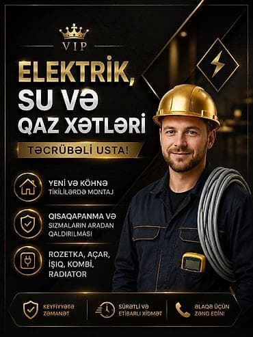 bağban xidməti: 🏠 Ev, həyət və obyektlərdə müxtəlif usta işləri görülür! ⚡ Elektrik — 1