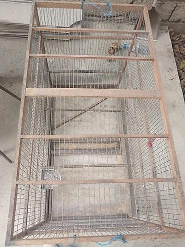 qoyun heyvan: Taxta çərçivəli, metal torlu böyük qəfəs - Karkas: möhkəm taxta — 1