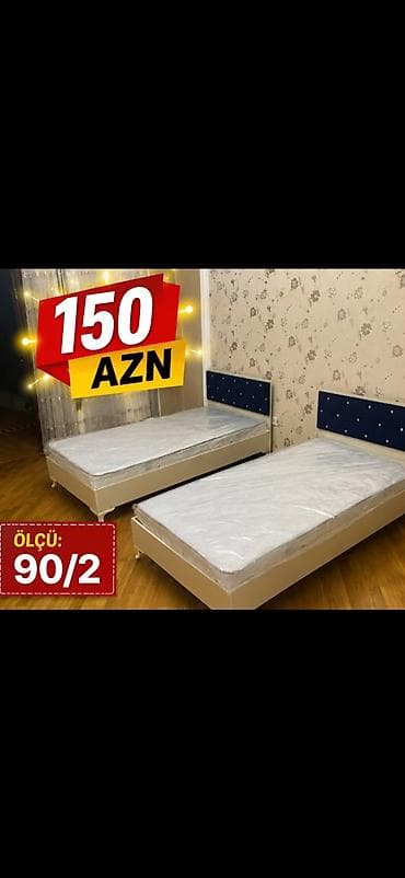 tək matraslar: Tək nəfərlik çarpayı – ölçü: 90/200 sm - Yataq ölçüsü: 90x200 sm — 1