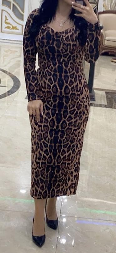 koja donlar: Leopar naxışlı qadın donu - Model: bədənə oturan, uzunqol, mididərəcə — 1