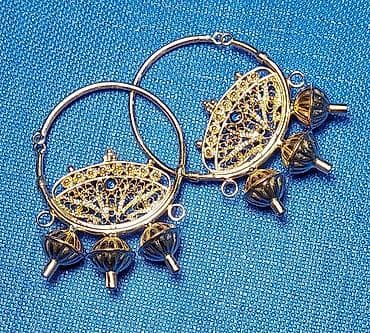 Sırğa, Sarı qızıl, 583 Əyar, 7 g, Pulsuz çatdırılma