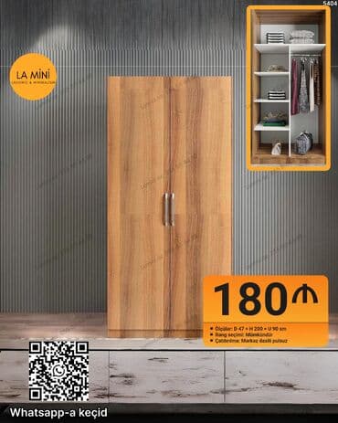 demir polka: Açılan, 2 qapılı Düz dolab, Qarderob, paltar dolabı — 1