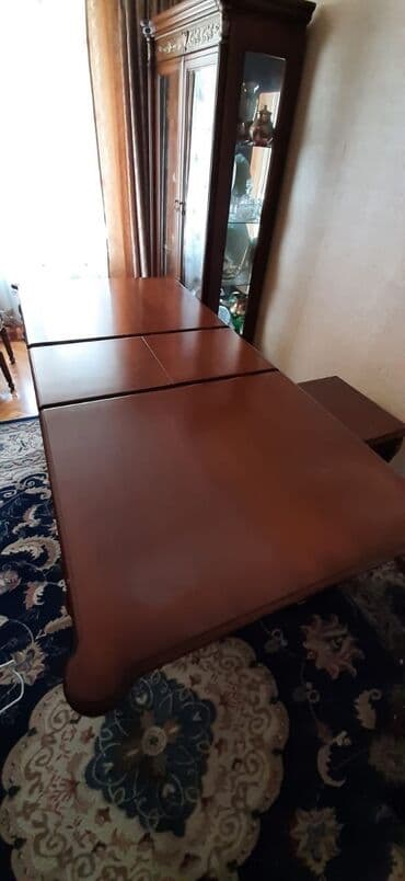 Комплекты столов и стульев: Гостиный стол, Раскладной, Дерево, Прямоугольный стол — 1