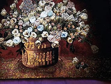 ressam sekilleri: Divar üçün dekorativ qobelen xalça - Mövzu: iri çiçək buketi – relyef — 3
