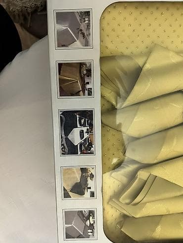 desmalar: Home Collection süfrə dəsti Məhsul: Zərif naxışlı, qızılı rəngdə masa — 2