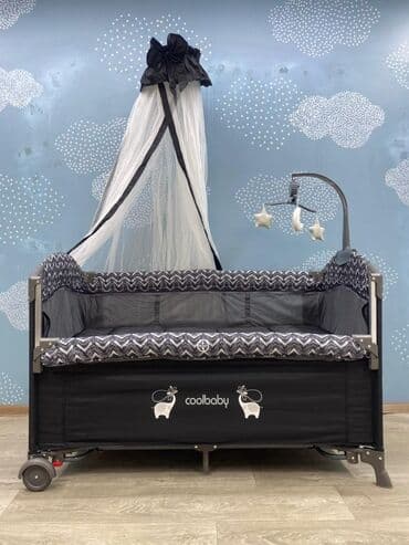 Alfa Romeo: Coolbaby markalı, hərəkətli təkərlərə sahib, qara rəngli, yataq dəsti — 2