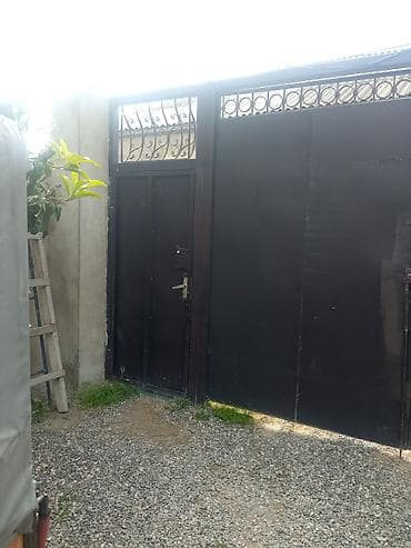 Darvazalar və aksesuarlar: Dəmir Həyət darvazası, Yana açılan, 4 m, Mexaniki, Qapı ilə, rəng - Boz — 7