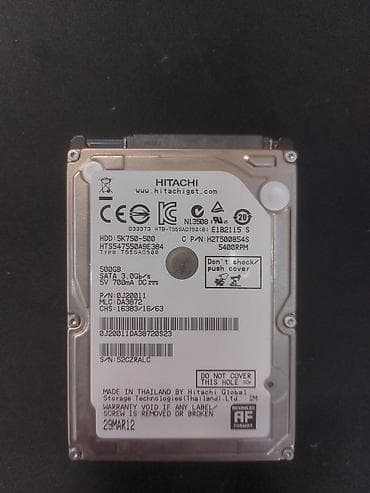 Hitachi 2.5" HDD – 500GB Texniki xüsusiyyətlər: - Model: Hitachi