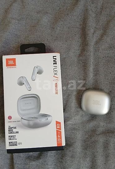 bluetooth qulaqlıq: JBL Live Flex simsiz qulaqlıqlar - Rəng: gümüşü-boz - Model adı: “JBL — 5