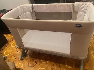 Uşaq mebeli: Chicco körpə beşik–yatırca (side-sleeping) və Kidilo yemək stulu dəsti — 1