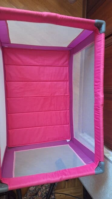 ucuz manej: Uşaq üçün qatlanan oyun çarpayısı / maneyc - Rəng: canlı çəhrayı - — 2