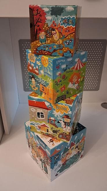 lazer oyuncaq: Развивающие пазлы, времена года. В одной большой коробке еще 4 — 7