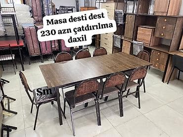 Heyet ve balkon üçun masa desti 8 stul masa 230 azn Şeher içi — 1