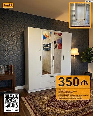 4 qapılı şkaf – La Mini - Model kodu: 11745 - Rəng seçimi: mümkündür — 1
