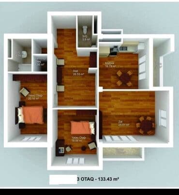 дома в ипотеку в баку: 3 комнаты, Новостройка, м. Ази Асланов, 133 м² — 23