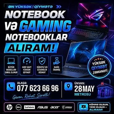 komputer korpusu: Xidmət: Notebook və gaming notebookların alışı Təsvir: - Bütün — 1