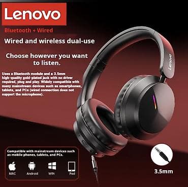 Yeni Simli Qulaqcıqlar, Lenovo, rəng - Qara — 3