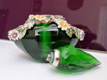 zəmzəm ətiri: Qədim duxu qabı. Metal və rəngli şüşə Ağırdı. Флакон для духов — 5